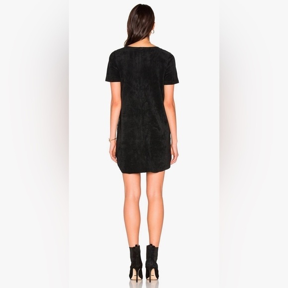 Velvet by Graham & Spencer Reya Faux Suede Mini Dress Black M - Picture 4 of 9